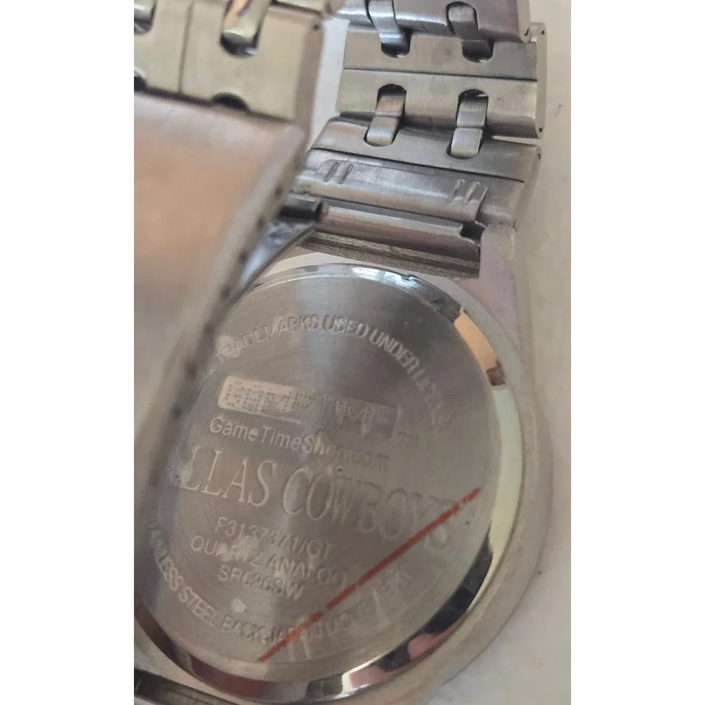 Dallas Cowboys Game Time Watch Mens Silver Stainless Steel Quartz F3137371/GT